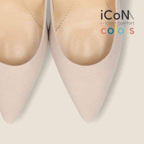 ラストワンiCoN COLORS:ポインテッドトゥ リネン パンプス(C76535)グレージュL/mamian(マミアン)