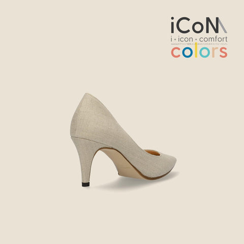 ラストワンiCoN COLORS:ポインテッドトゥ リネン パンプス(C76535)キナリL/mamian(マミアン)