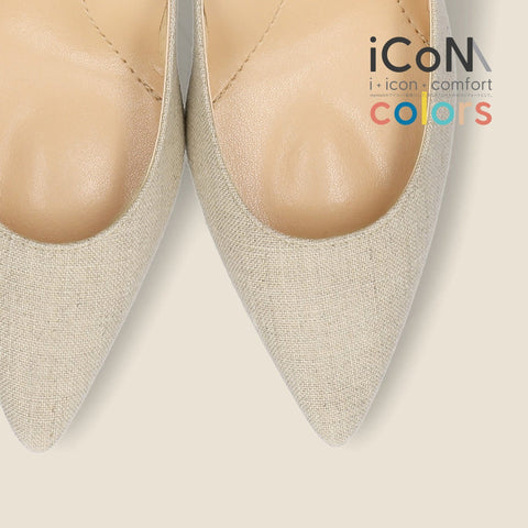 ラストワンiCoN COLORS:ポインテッドトゥ リネン パンプス(C76535)キナリL/mamian(マミアン)