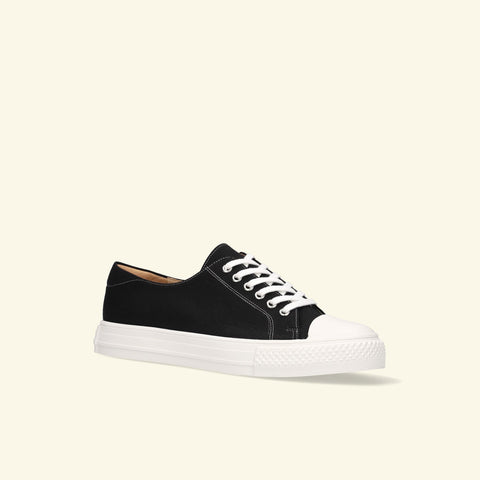 50%OFF:ラウンドトゥ トゥキャップ スニーカー(1189)ブラックCV/mamian(マミアン)