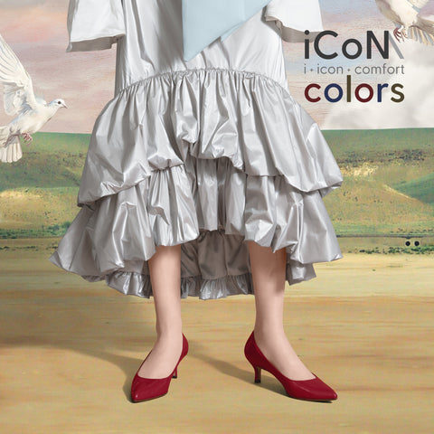 2024AW：iCoN COLORS：ポインテッドトゥ エナメル パンプス（C57171）ワインE/mamian（マミアン）