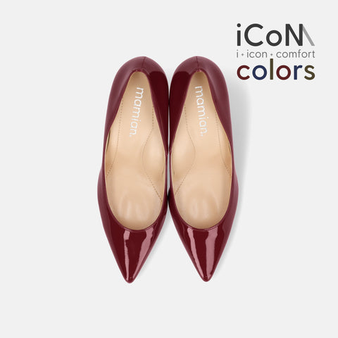 20%OFF：2024AW：iCoN COLORS：ポインテッドトゥ エナメル パンプス（C76531）ワインE/mamian（マミアン）