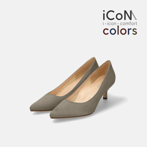 Basic Item SALE10%OFF：2024AW：iCoN COLORS：ポインテッドトゥ スエード パンプス（C57172）グレージュS/mamian（マミアン）