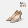 2025SS：iCoN COLORS：ポインテッドトゥ エナメル パンプス（C76531）グレージュE/mamian（マミアン）