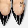 2025SS：iCoN COLORS：ポインテッドトゥ エナメル パンプス（C9041）ブラックE/mamian（マミアン）