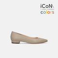 予約：2025SS：iCoN COLORS：ポインテッドトゥ スムース フラットシューズ（C20143）グレージュ/mamian（マミアン）