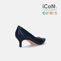 予約：2025SS：iCoN COLORS：ポインテッドトゥ スムース パンプス（C57173）ネイビー/mamian（マミアン）