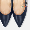 予約：2025SS：iCoN COLORS：ポインテッドトゥ スムース パンプス（C57173）ネイビー/mamian（マミアン）