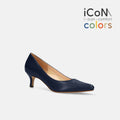 予約：2025SS：iCoN COLORS：ポインテッドトゥ スムース パンプス（C57173）ネイビー/mamian（マミアン）