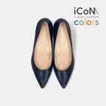 予約：2025SS：iCoN COLORS：ポインテッドトゥ スムース パンプス（C57173）ネイビー/mamian（マミアン）