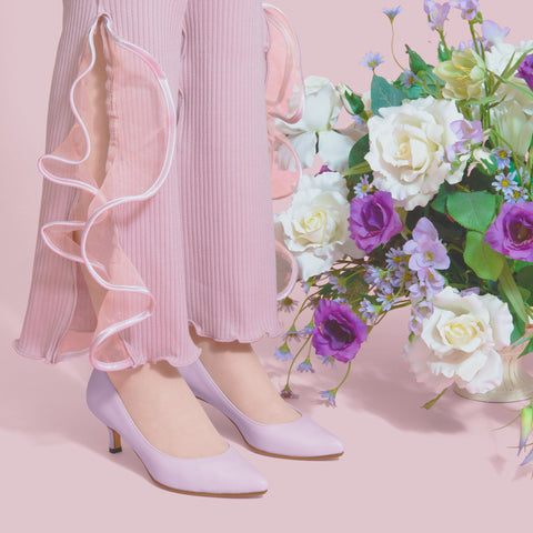 30%OFF：iCoN COLORS：ポインテッドトゥ スムース パンプス（C57173）ラベンダー/mamian（マミアン）