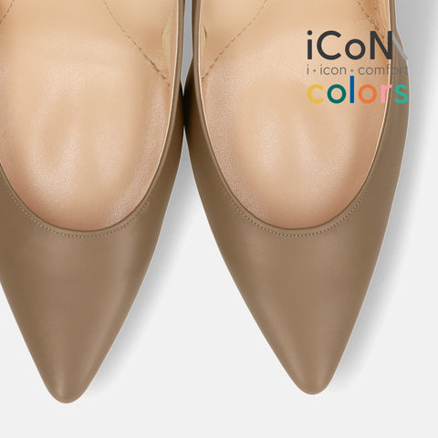 30%OFF：iCoN COLORS：ポインテッドトゥ スムース パンプス（C9043）ダークグレージュ/mamian（マミアン）