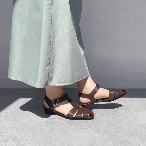 15% OFF: Gurkha Sandals 3cm Heel (3398) Dark Brown