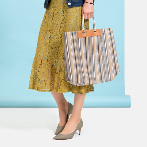 50%OFF：iCoN COLORS：ポインテッドトゥ リネン パンプス（C76535）SカーキL/mamian（マミアン）