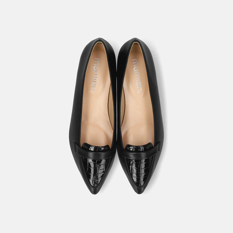 2025AWBI：甲浅ポインテッドトゥ ローファー（124）ブラックCR