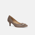 予約：2026AW：ポインテッドトゥ バックル パンプス（m55224）グレージュS/mamian（マミアン）