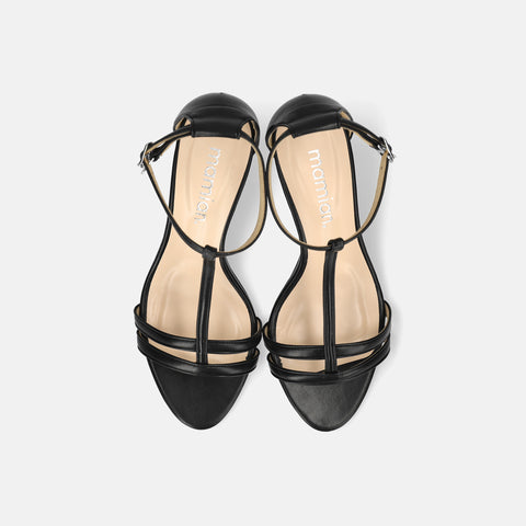 15% OFF: 2024SS: T-Strap Simple Sandals (724) Black