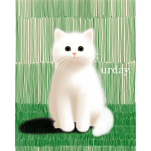 予約：urday【cat】アートワークスウェットプルパーカ（u-a-spk-0001-01）ブラック