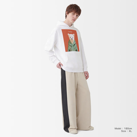 予約：urday【dog】アートワークスウェットプルパーカ（u-a-spk-0001-09）ホワイト/urday（マミアン）