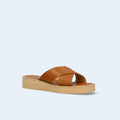 限定特価3,490円：【ユニセックス】厚底 プラットフォーム クロス サンダル（m10bn07）キャメル/mamian（マミアン）